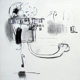 Allotment shed 1 by Jeremy Scrine, Drawing, Charcoal on Paper