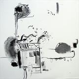 Allotment shed 2 by Jeremy Scrine, Drawing, Charcoal on Paper