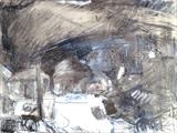 At the Front 4 by Jeremy Scrine, Drawing, Graphite and Gouache on Gesso