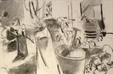 Still Life study 1 by Jeremy Scrine, Drawing, Charcoal on Paper