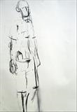 Walking Man study 2 by Jeremy Scrine, Drawing, Charcoal on Paper