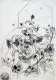 sunflowers oct 2014 by Jeremy Scrine, Drawing, Charcoal on Paper